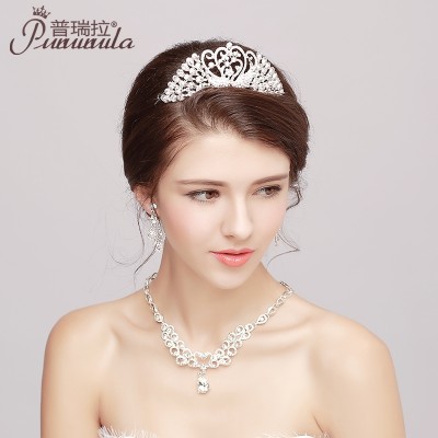 Nevěsta čelenka svatební vlasy ozdoby svatební šperky šperky tři sady svatebních doplňků diamantový náhrdelník