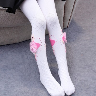 Dětská punčocháče jarní 3 podzimní část 5 dívka 7 bílá 9 let stará taneční ponožky princezna dívky nosící prádlo ponožky
