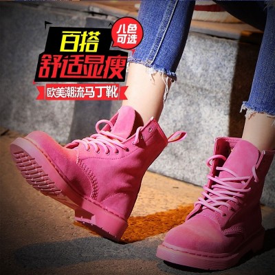 Módní růžový kartáč měkké kožené boty 1460 Martin boty jarní a podzimní modely 8 děr anti-vlasy dámské boty boty boty boty