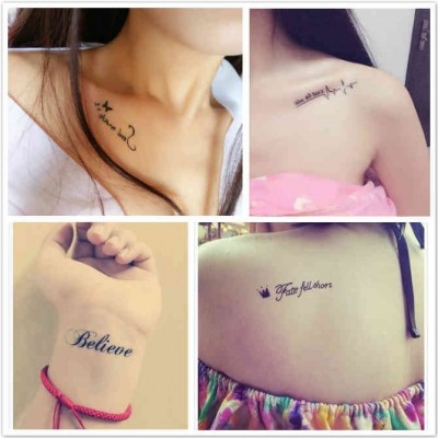 Tetovací samolepky pro muže a ženy vodotěsné tetování tetování abecedy EKG tetování samolepky