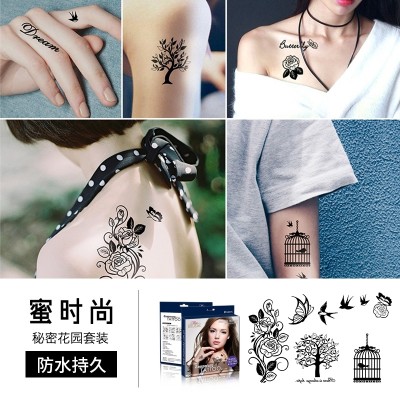 Medová móda MISS MODA tetování samolepky nepromokavé malé čerstvé simulace tetování dlouhé paže abecedy