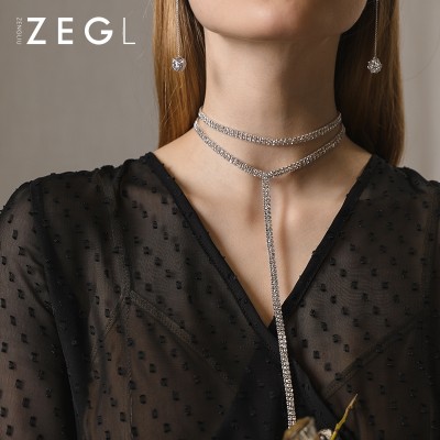 ZENGLIU Korea dobbelt kortkjede krage krage kvinnelig hals Halskjede halskjede smykker tilbehør enkel trendsetter