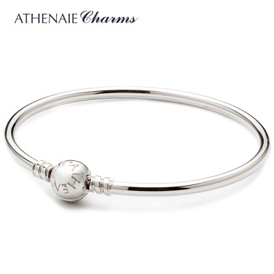 ATHENAIE925 sølvbelagt platina innlegg Faux zirkon spenne DIY base kjede armbånd med glassperler