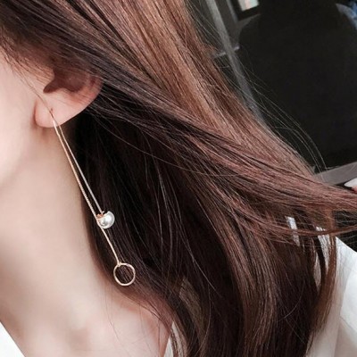 Sue hjerte Sør-Korea mote personlighet utsøkt perle ring lang dusk anheng retro kontraherte øreringer eardrop kvinnelig personlighet