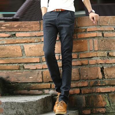 Menns uformelle bukser lin-match trend med koreansk ny sommer slank tynn bomulls mannlige bukser
