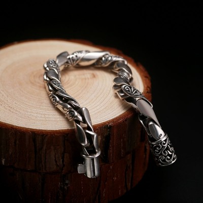 925 sølv armbånd sølv sølv armbånd retro mote grov dominans sendte kjæresten sin en gave