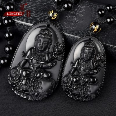 Medaljong obsidian Shi Puxian bodhisattva anheng er en slange i det kinesiske dyrekretsen skytshelgen åtte store Buddha anheng menn og kvinner