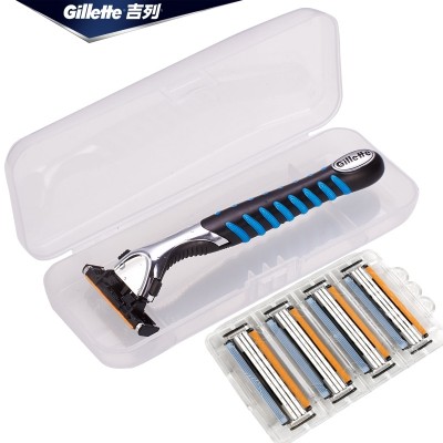 Gillette, Geely 3 manuell barberhøvel herre barberhode for hurtighastighet sendeboks trelagsblad