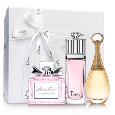 Dior parfyme, Q-versjon, stjernekombinasjon, true me + sjarm + blomst tre sett